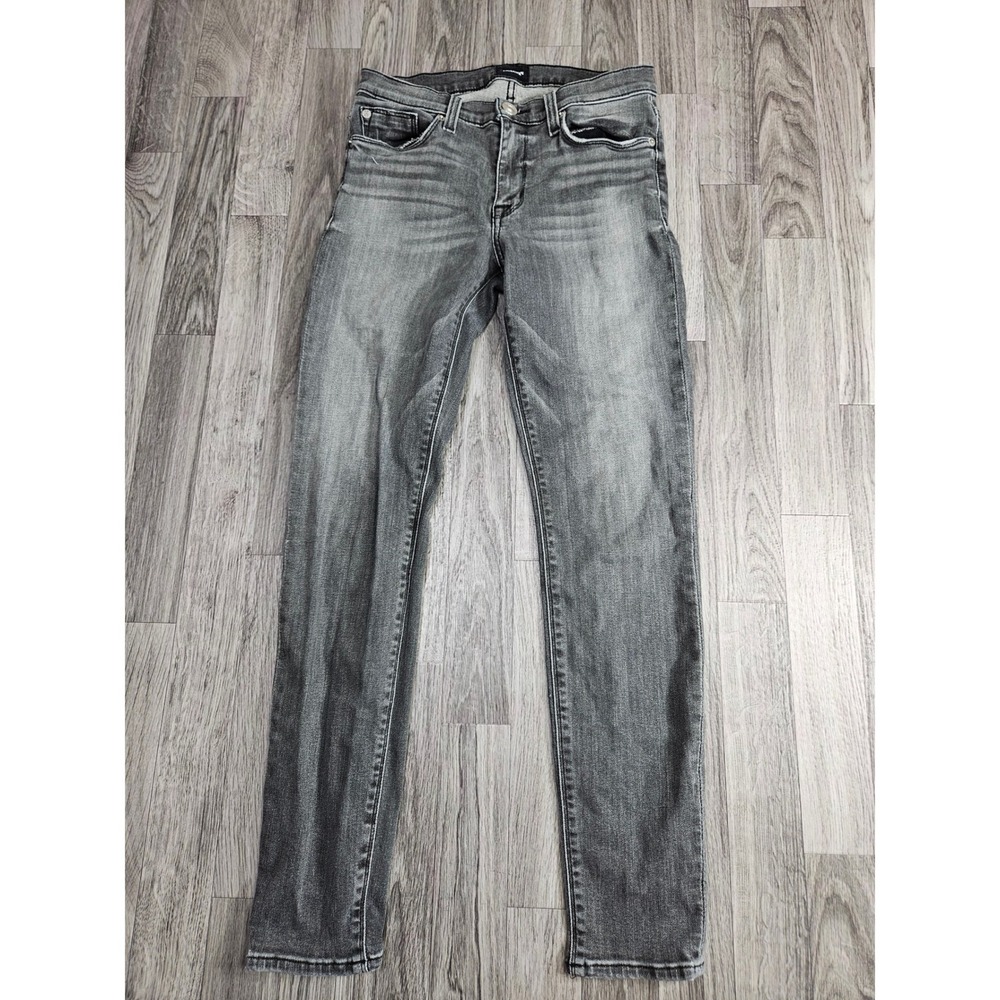 Hudson Nico Midrise Super Skinny Jeans Womens 27 Grey Faded Denim